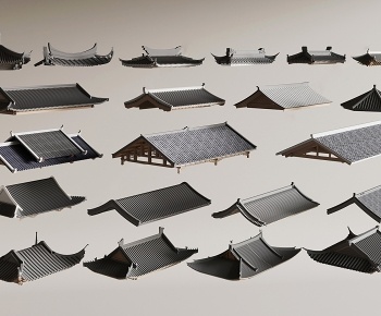 中式屋顶 屋檐 飞檐3D模型
