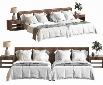 Wabi-sabi Style Double Bed-ID:929295062