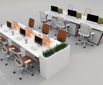 Modern Office Desk And Chair-ID:135986091