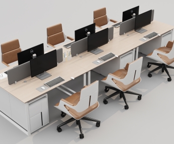 Modern Office Desk And Chair-ID:581805943