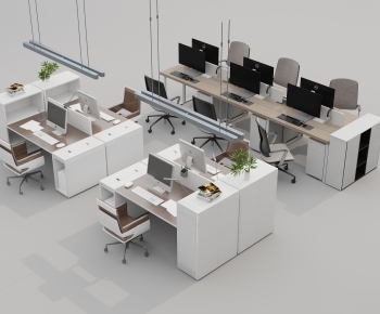 Modern Office Desk And Chair-ID:129383093