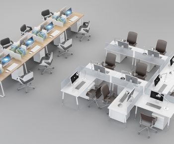 Modern Office Desk And Chair-ID:615361934