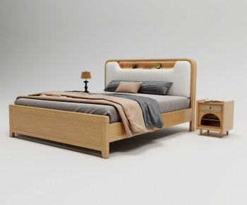 Nordic Style Double Bed-ID:370596894