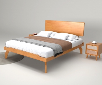 Nordic Style Double Bed-ID:627192975