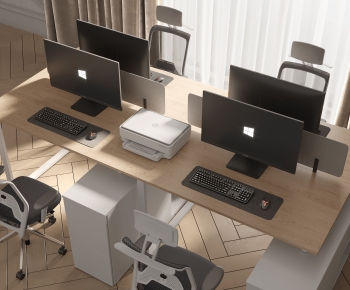 Modern Office Desk And Chair-ID:698009015