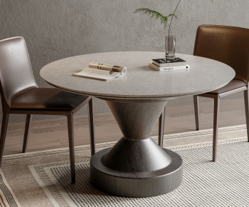 现代圆形餐桌椅组合-ID:110053069