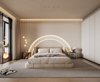 Modern Wabi-sabi Style Bedroom-ID:735235931