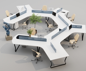 Modern Office Desk And Chair-ID:711652999