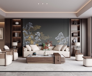 New Chinese Style A Living Room-ID:231179958