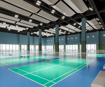 Modern Indoor Badminton Court-ID:970964915