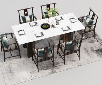 New Chinese Style Dining Table And Chairs-ID:794239031