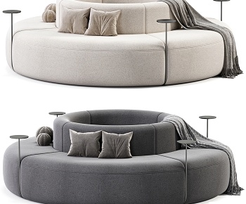 现代圆形多人沙发3D模型