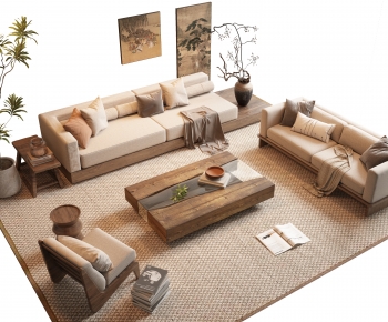 Wabi-sabi Style Sofa Combination-ID:305614955