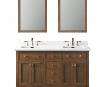 American Style Retro Style Bathroom Cabinet-ID:338509194