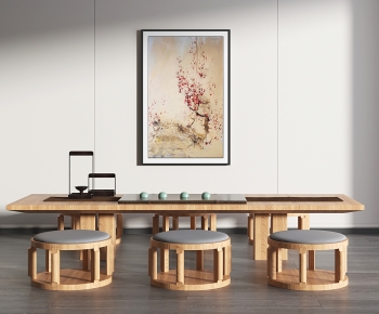 New Chinese Style Tea Tables And Chairs-ID:437925106