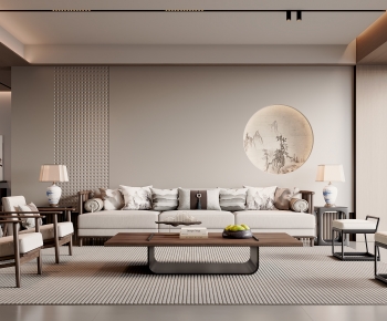 New Chinese Style A Living Room-ID:944763905