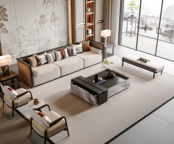 New Chinese Style Sofa Combination-ID:907619007