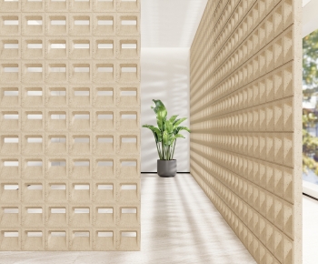Modern Wabi-sabi Style Cement Brick Screen Partition-ID:489574912