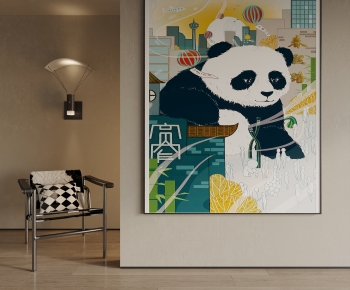 现代熊猫装饰挂画-ID:161912924