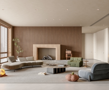 Modern Wabi-sabi Style A Living Room-ID:702459108