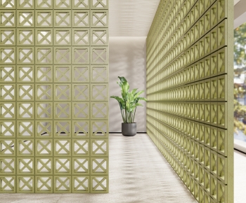 Modern Wabi-sabi Style Cement Brick Screen Partition-ID:293584112