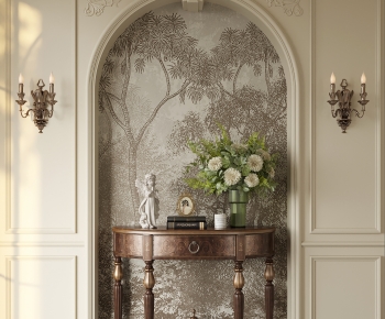 American Style French Style Entrance Cabinet-ID:522425898
