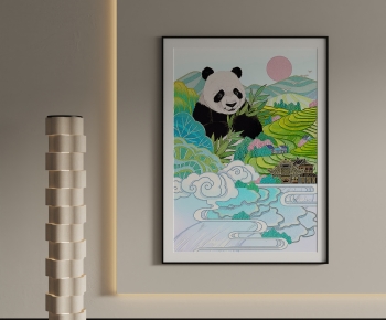 现代熊猫装饰挂画-ID:542171007