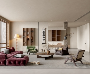Wabi-sabi Style A Living Room-ID:808933976
