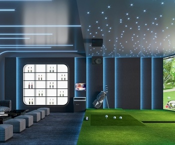 现代高尔夫球室3D模型