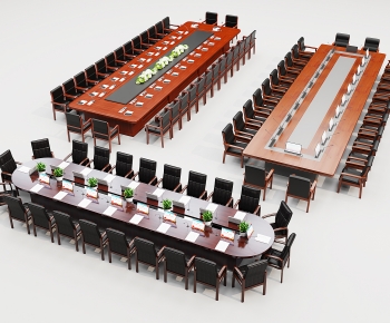 新中式会议桌椅组合-ID:108330977