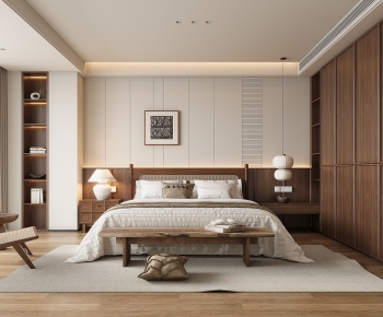 Modern Wabi-sabi Style Bedroom-ID:801918033