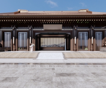 New Chinese Style Appearance Of Commercial Building-ID:589241034