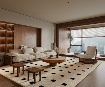Wabi-sabi Style A Living Room-ID:499193918