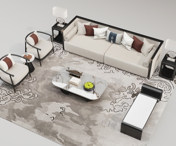 New Chinese Style Sofa Combination-ID:479712014