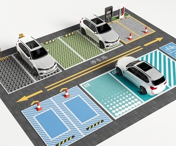 现代停车场3D模型