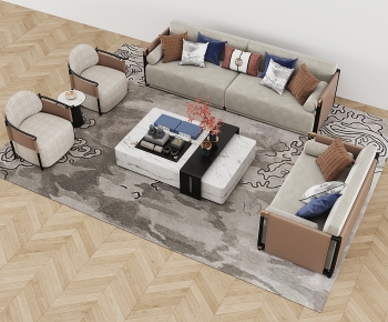 New Chinese Style Sofa Combination-ID:374274025