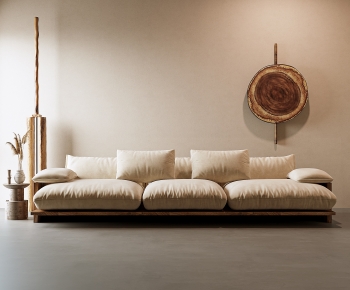 Wabi-sabi Style Three-seat Sofa-ID:595269926