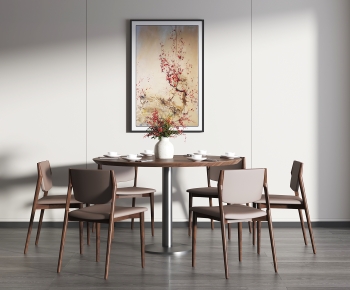 新中式圆形餐桌椅-ID:189656024
