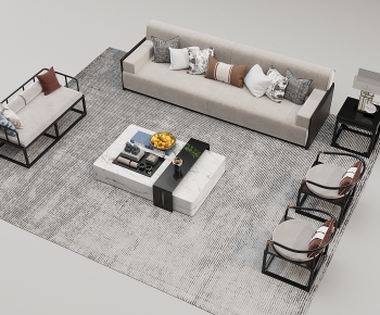 New Chinese Style Sofa Combination-ID:616128928