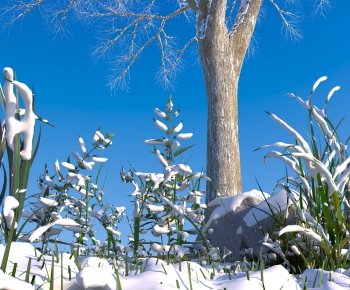现代雪景 植物 树-ID:885663992