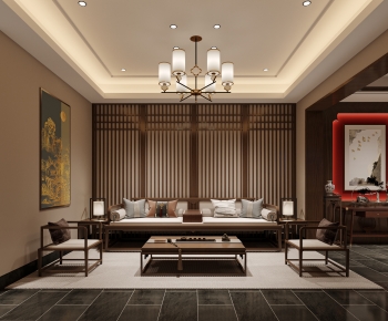 New Chinese Style A Living Room-ID:897968052
