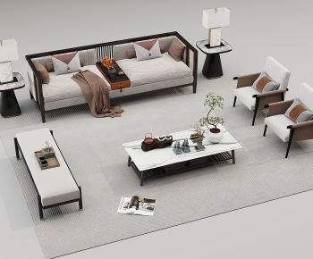 New Chinese Style Sofa Combination-ID:614604952