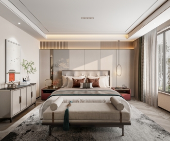 New Chinese Style Bedroom-ID:490293039