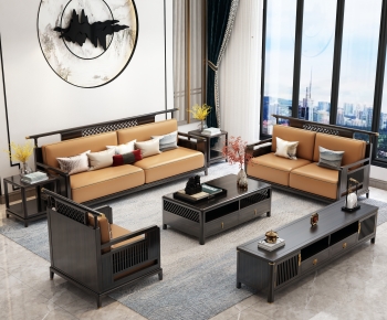 New Chinese Style Sofa Combination-ID:591135987