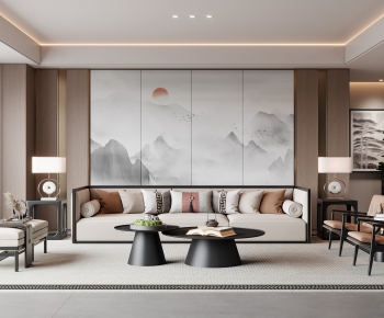 New Chinese Style A Living Room-ID:405064115