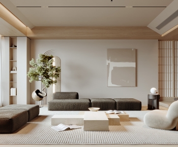 Japanese Style Wabi-sabi Style A Living Room-ID:112869983