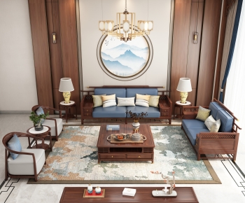 New Chinese Style A Living Room-ID:265415916