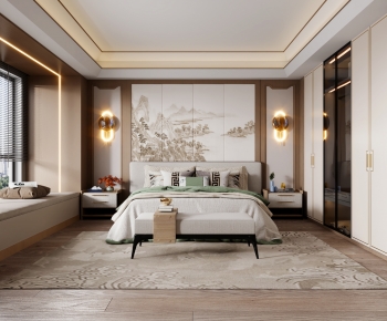 New Chinese Style Bedroom-ID:383882058