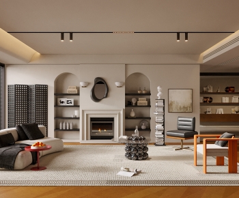 Modern Wabi-sabi Style A Living Room-ID:922954082