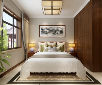 New Chinese Style Bedroom-ID:445852048